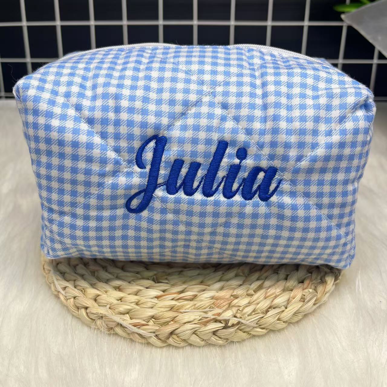 Large Capacity Striped Cosmeti - огляд і ціна Embroidery Name