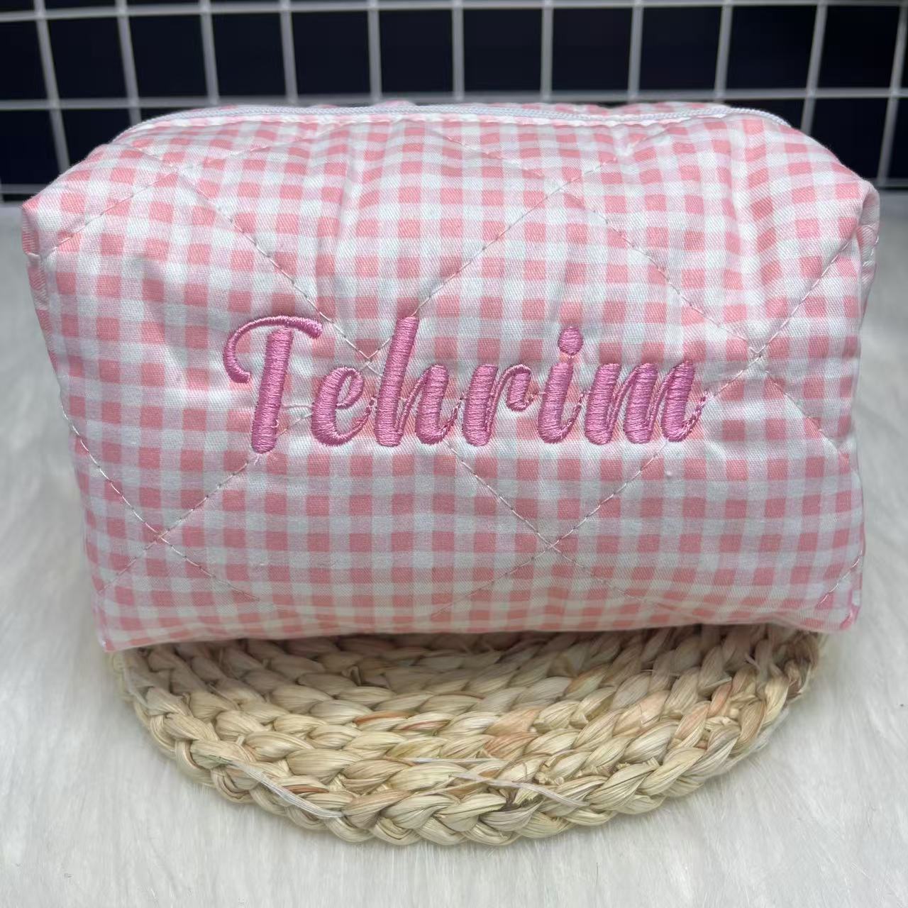 Large Capacity Striped Cosmeti - огляд і ціна Embroidery Name