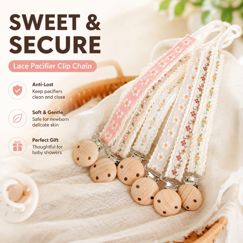 Lace Pacifier Clip Chain for N - огляд і ціна Embroidery Gift Ideas