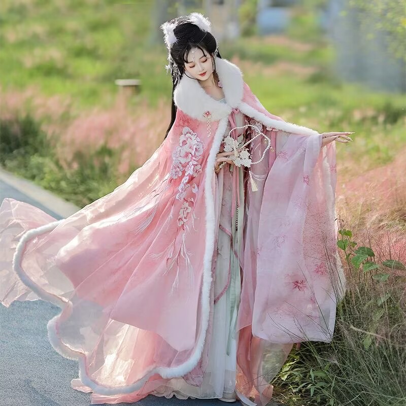 Pink&Red Hanfu Cloak Dress Wom - огляд і ціна Embroidery Xmas