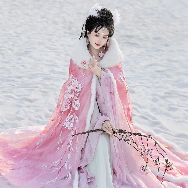 Pink&Red Hanfu Cloak Dress Wom - огляд і ціна Embroidery Xmas