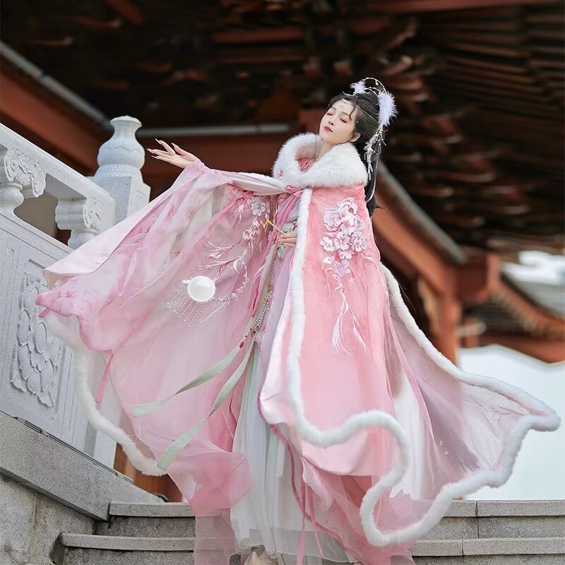 Pink&Red Hanfu Cloak Dress Wom - огляд і ціна Embroidery Xmas