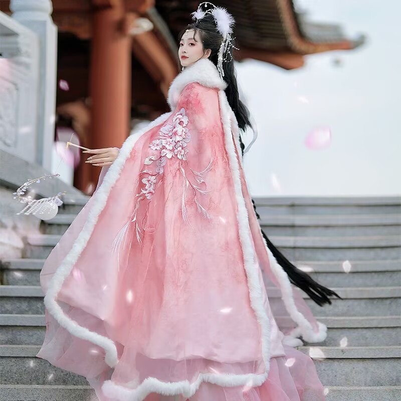 Pink&Red Hanfu Cloak Dress Wom - огляд і ціна Embroidery Xmas